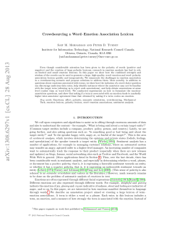 Crowdsourcing a Word-Emotion Association Lexicon