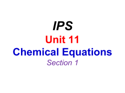 Unit 11 Chemical Equations