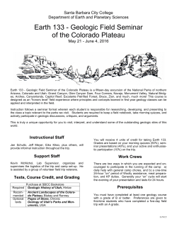 Earth 133 - Geologic Field Seminar of the Colorado Plateau