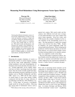 Measuring Word Relatedness Using Heterogeneous Vector Space