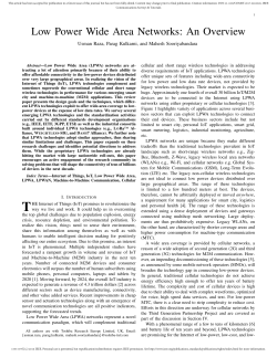 Low Power Wide Area Networks: An Overview
