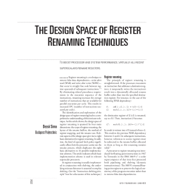 The design space of register renaming techniques - Micro