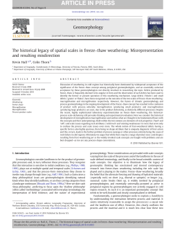 The historical legacy of spatial scales in freeze&ndash;thaw weathering