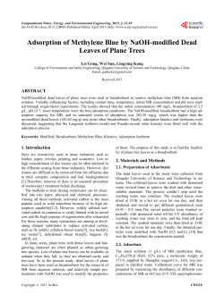 Adsorption of Methylene Blue by NaOH
