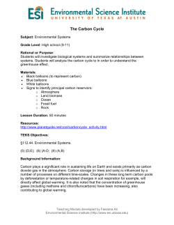 The Carbon Cycle - Environmental Science Institute