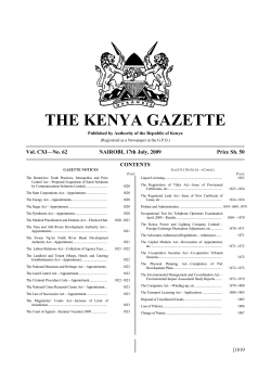 the kenya gazette