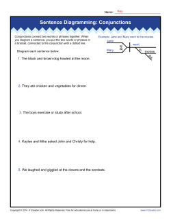 Sentence Diagramming: Conjunctions