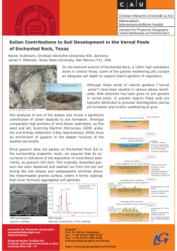 Eolian Contributions to Soil Development in the Vernal Pools of