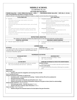 DAILY LESSON PLAN-FOREIGN LANGUAGES DEPARTMENT