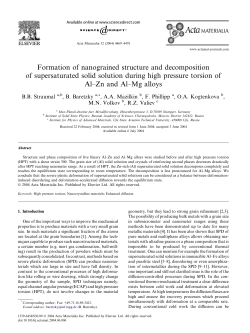 Formation of nanograined structure and decomposition of