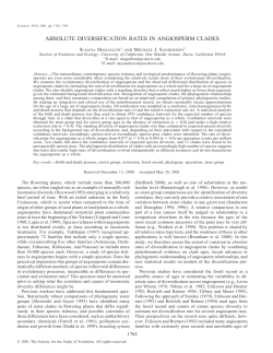 ABSOLUTE DIVERSIFICATION RATES IN ANGIOSPERM CLADES