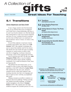 Great Ideas For Teaching 5.1 Transitions