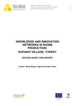 Knowledge and Innovation Networks in Raisin Production: