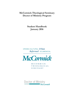 2016-2017 DMin Handbook - McCormick Theological Seminary