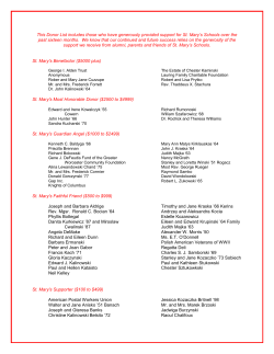 Honor Roll of Donors - Saint Mary`s Schools