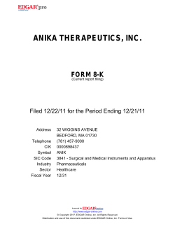 anika therapeutics, inc.