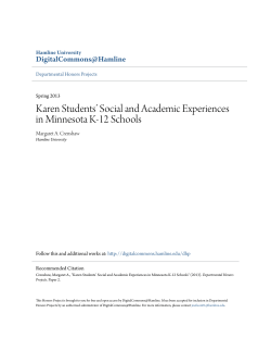 Karen Students` Social and Academic Experiences in Minnesota K
