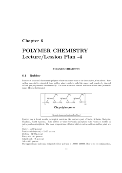 POLYMER CHEMISTRY Lecture/Lession Plan -4