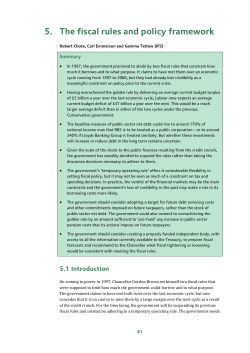 Chapter 5: THE FISCAL RULES AND POLICY FRAMEWORK