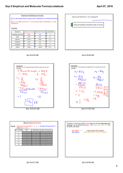 Day 6 Empirical and Molecular Formula.notebook