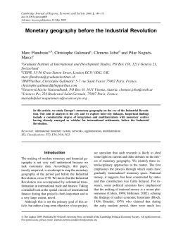 Monetary geography before the Industrial Revolution