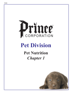 Pet Nutrition Guide Chapter 1
