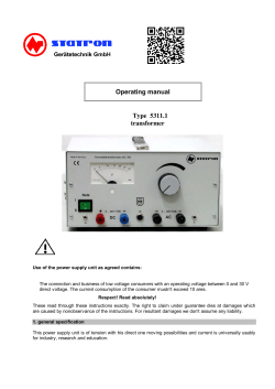 Type 5311.1 transformer Operating manual