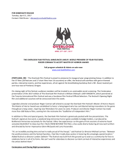 FOR IMMEDIATE RELEASE Tuesday, April 11, 2017 Contact: Nick