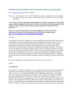 Scheduling research in multiple resource constrained job shops: a
