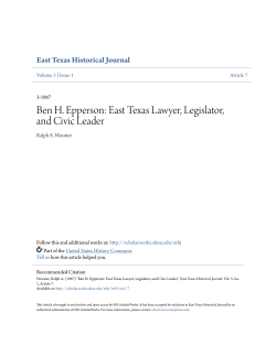 Ben H. Epperson: East Texas Lawyer, Legislator, and Civic Leader