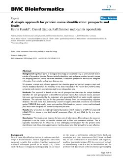 A simple approach for protein name identification: prospects and