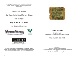 2012 Final Report - Old West Invitational Turkey Shoot