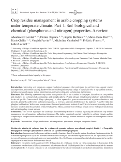 Crop residue management in arable cropping systems under