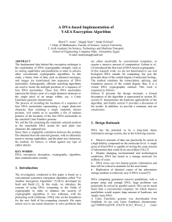 A DNA-based Implementation of YAEA Encryption