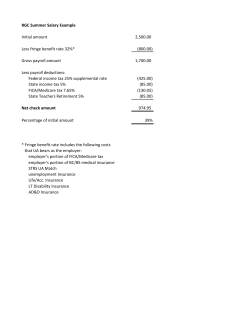 RGC Summer Salary Example Initial amount 2,500.00 Less fringe