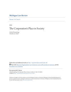 The Corporation`s Place in Society