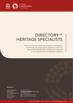 Directory of Heritage Specialists