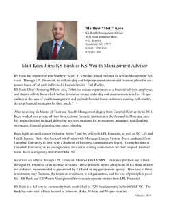 Matt Keen Joins KS Bank as KS Wealth Management Advisor