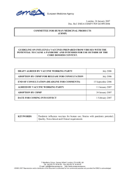 Guideline on influenza vaccines prepared from viruses with the