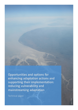 Opportunities and options for enhancing adaptation actions