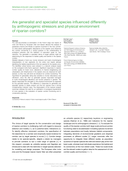 Are generalist and specialist species influenced differently