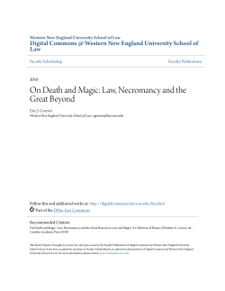 On Death and Magic: Law, Necromancy and the Great Beyond