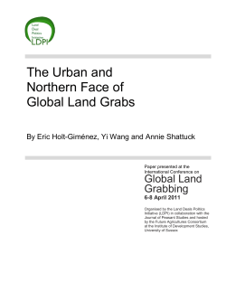 The Urban and Northern Face of Global Land Grabs
