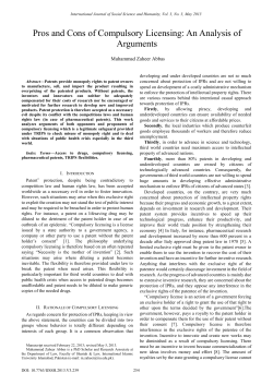 Pros and Cons of Compulsory Licensing