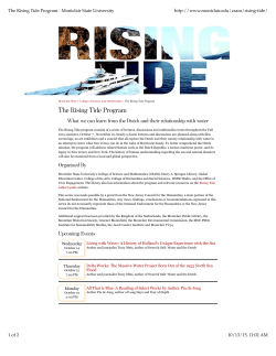 The Rising Tide Program - Montclair State University