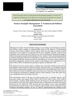 Nuclear Stockpile Management - International Commission on