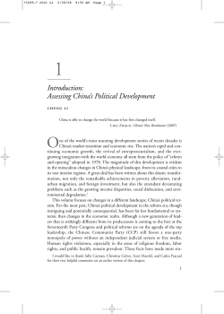 Introduction: Assessing China`s Political Development