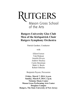 Program - Mason Gross School of the Arts