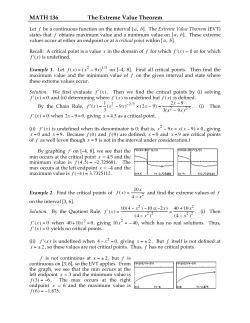 MATH 136 The Extreme Value Theorem