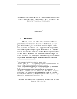 Nebyu Retta* I. Introduction Article I, Section VIII of the U.S.